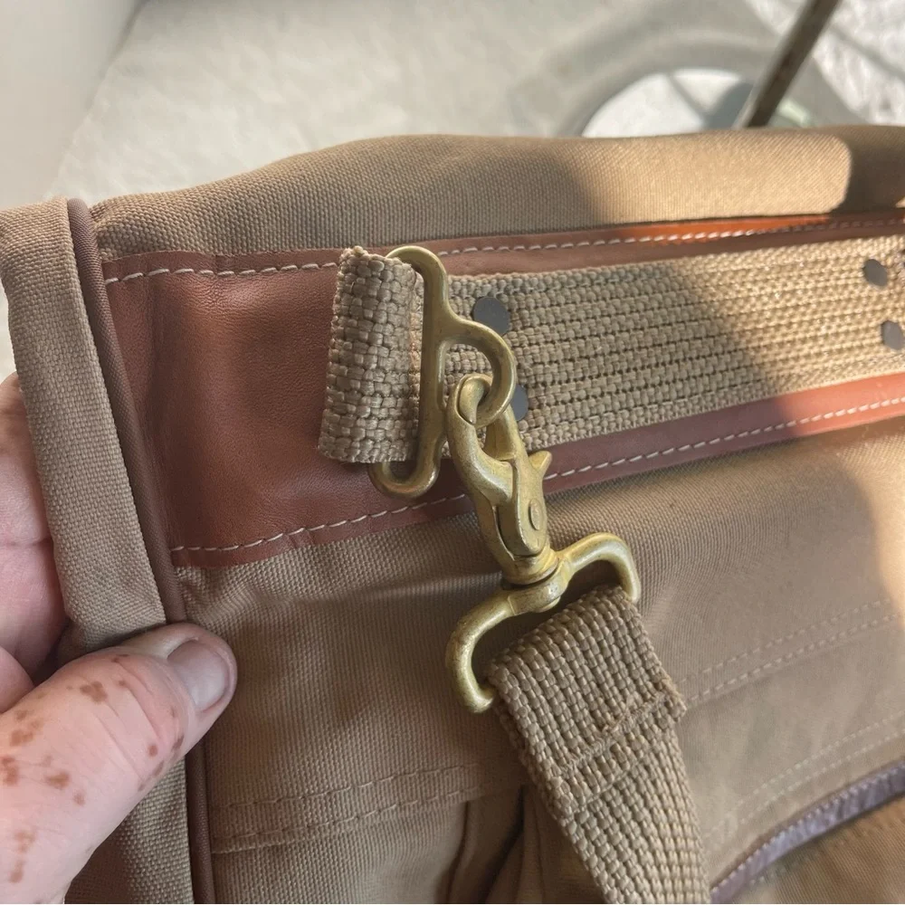Ford Eddie Bauer Khaki Canvas Leather Garment Bag